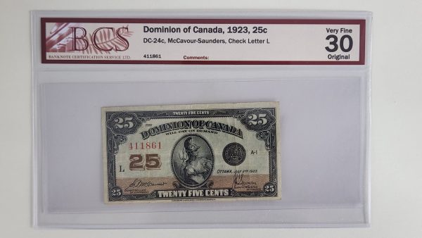 Canada 25 Cents 1923 McCavour-Saunders - BCS VF30