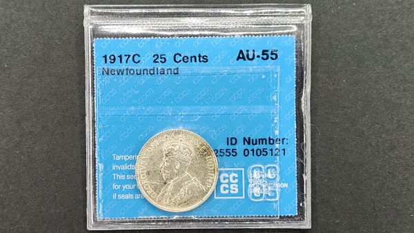 Newfoundland 25 Cents 1917C - CCCS AU55