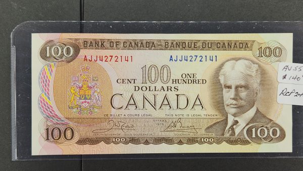 Canada $100 1975 Crow-Bouey 3 Letters - AU55