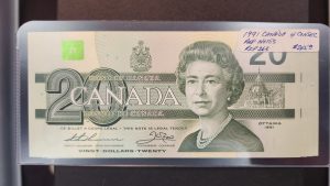 Canada $20 1991 Thiessen-Crow EIX With Serifs (4 Consecutive) - CUNC