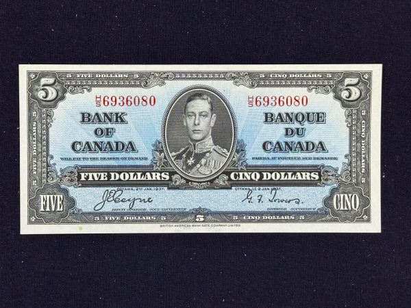 Canada $5 1937 Coyne-Towers H/S - UNC63