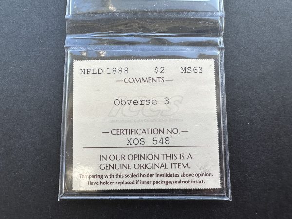 Newfoundland $2 Gold 1888 Obverse 3 - ICCS MS63 - Image 4