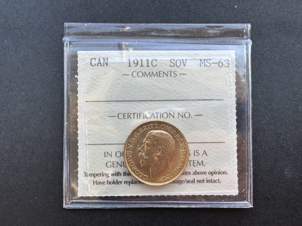 Canada Gold Sovereign 1911C - ICCS MS63