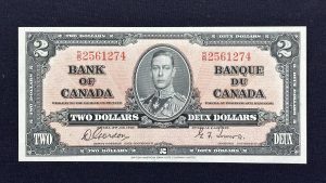 Canada $2 1937 Gordon-Towers S/B - AU58