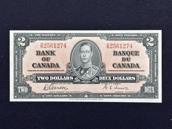 Canada $2 1937 Gordon-Towers S/B - AU58