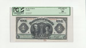 Canada $1 1911 Series W - PCGS Apparent VF30