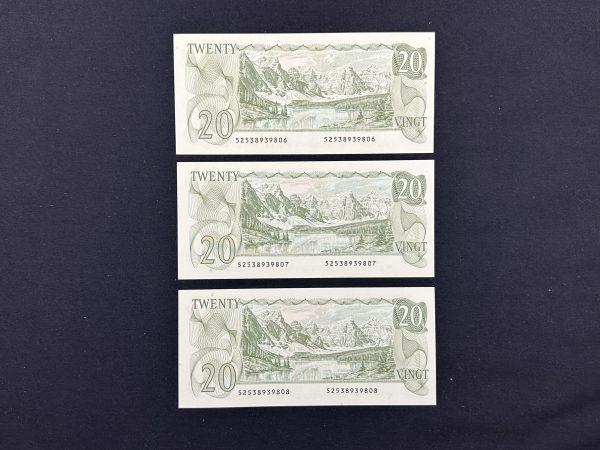 Canada $20 1979 Thiessen-Crow CBN (3 Consecutive) - UNC - Image 3