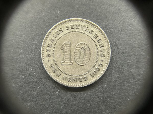 Straits Settlements 10 Cents 1899 - EF+ - Image 2