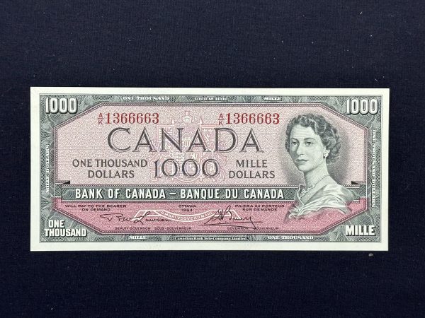 Canada $1000 1954 Modified Lawson-Bouey A/K (3 Consecutive) - AU-UNC - Image 2