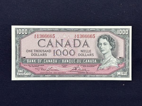 Canada $1000 1954 Modified Lawson-Bouey A/K (3 Consecutive) - AU-UNC - Image 6