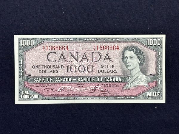 Canada $1000 1954 Modified Lawson-Bouey A/K (3 Consecutive) - AU-UNC - Image 4