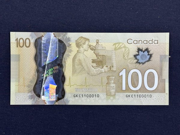 Canada $100 2011 Wilkins-Poloz GKC, Binary Note - Image 2