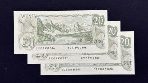 Canada $20 1979 Thiessen-Crow CBN (3 Consecutive) - UNC