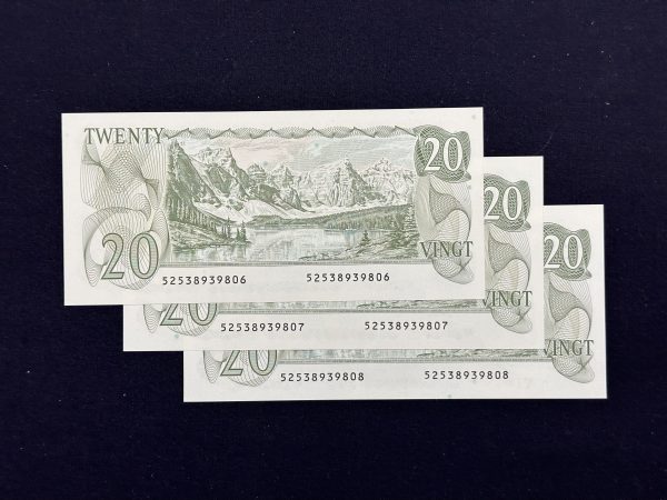 Canada $20 1979 Thiessen-Crow CBN (3 Consecutive) - UNC