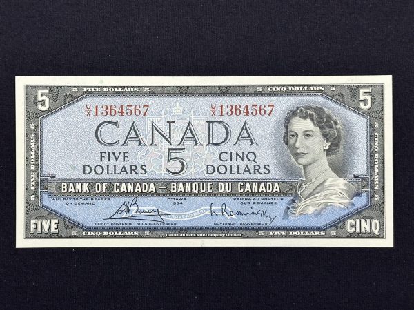 Canada $5 1954 Modified Bouey-Rasminsky U/X (2 Consecutive) - CUNC - Image 2