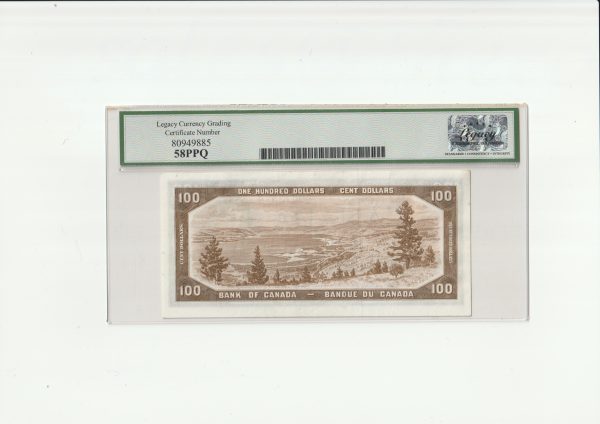 Canada $100 1954 Devil Coyne-Towers A/J - Legacy AU58PPQ - Image 2